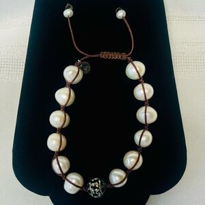Silpada Retired “Rugged Pearls" Bracelet Sterling Adjustable B2424 LIKE NEW